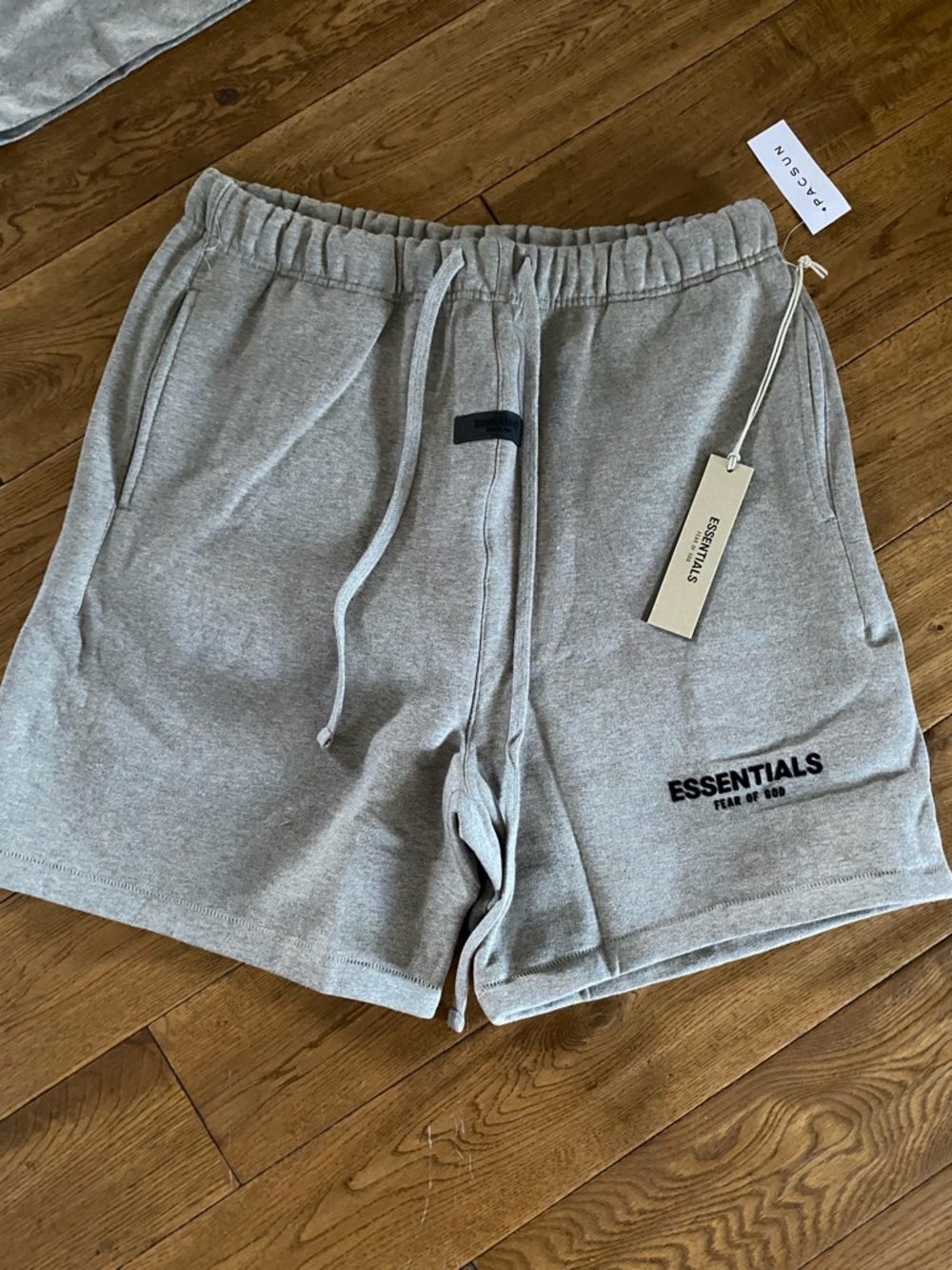 ESSENTIALS Men's Light Gray Fleece Athletic Shorts